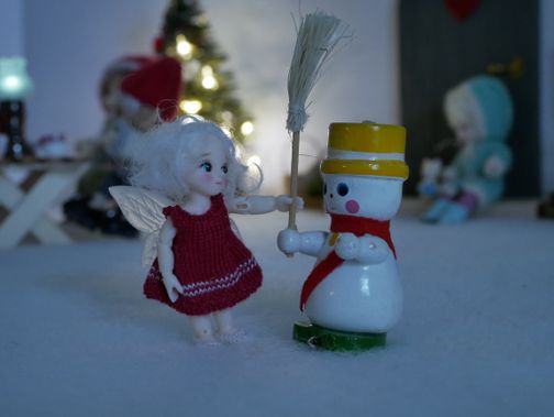 Rose with the snowman