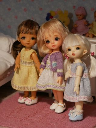 The girls in their spring dresses